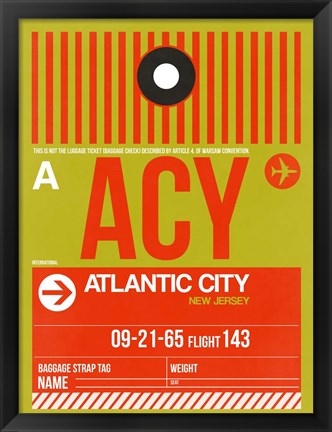 Framed ACY Atlantic City Luggage Tag I Print