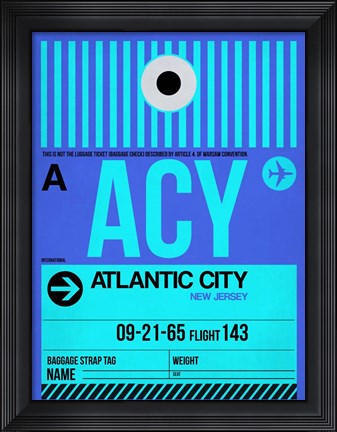 Framed ACY Atlantic City Luggage Tag I Print