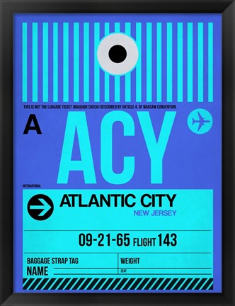 Framed ACY Atlantic City Luggage Tag I Print