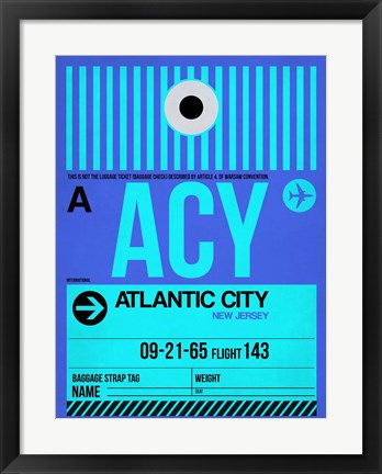 Framed ACY Atlantic City Luggage Tag I Print