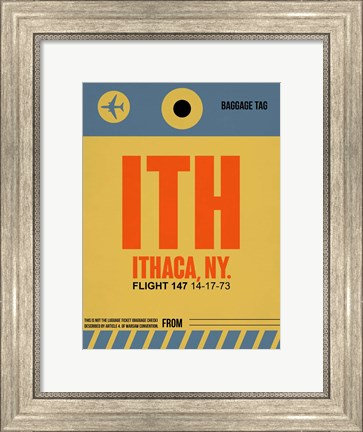Framed ITH Ithaca Luggage Tag I Print
