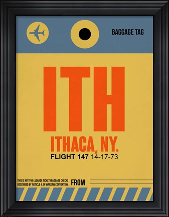 Framed ITH Ithaca Luggage Tag I Print