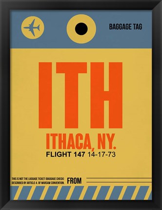 Framed ITH Ithaca Luggage Tag I Print