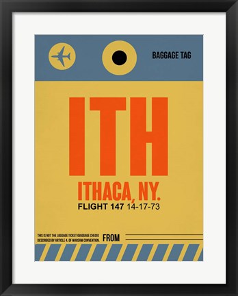 Framed ITH Ithaca Luggage Tag I Print