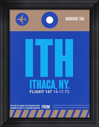 Framed ITH Ithaca Luggage Tag II Print