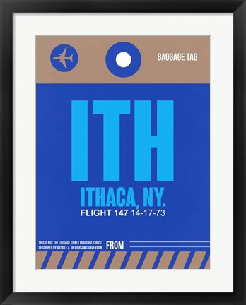 Framed ITH Ithaca Luggage Tag II Print