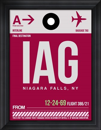 Framed IAG Niagara Falls Luggage Tag I Print