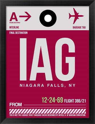 Framed IAG Niagara Falls Luggage Tag I Print