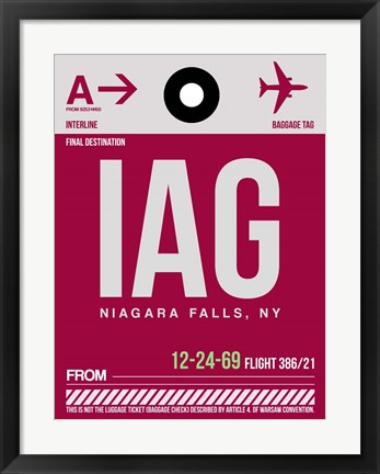 Framed IAG Niagara Falls Luggage Tag I Print