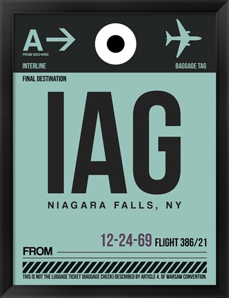 Framed IAG Niagara Falls Luggage Tag II Print