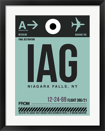 Framed IAG Niagara Falls Luggage Tag II Print
