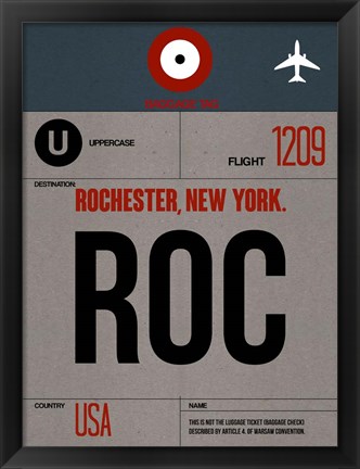 Framed ROC Rochester Luggage Tag I Print