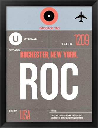 Framed ROC Rochester Luggage Tag II Print