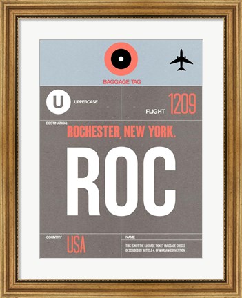 Framed ROC Rochester Luggage Tag II Print