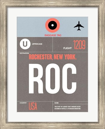 Framed ROC Rochester Luggage Tag II Print
