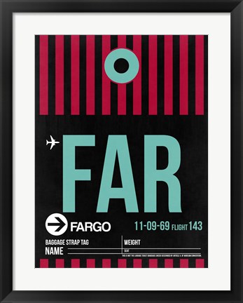 Framed FAR Fargo Luggage Tag I Print