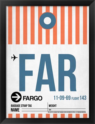 Framed FAR Fargo Luggage Tag II Print