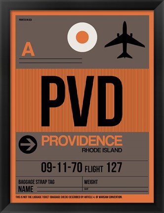 Framed PVD Providence Luggage Tag I Print