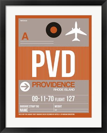 Framed PVD Providence Luggage Tag II Print