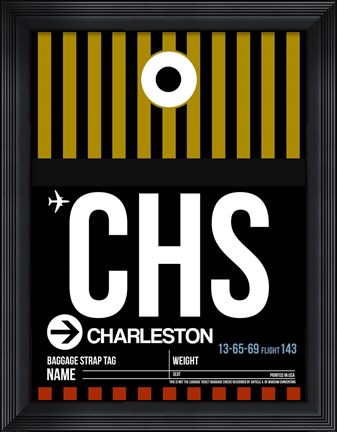 Framed CHS Charleston Luggage Tag I Print