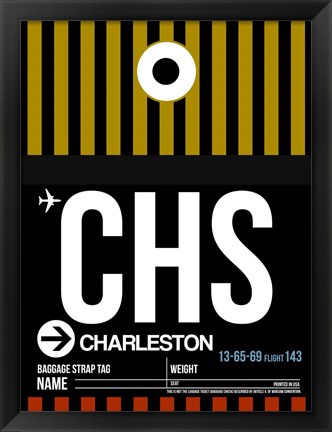 Framed CHS Charleston Luggage Tag I Print