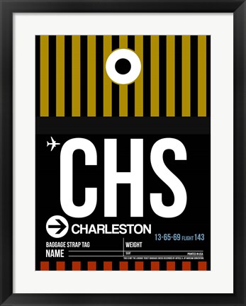 Framed CHS Charleston Luggage Tag I Print