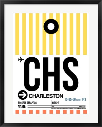Framed CHS Charleston Luggage Tag II Print