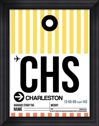 Framed CHS Charleston Luggage Tag II Print