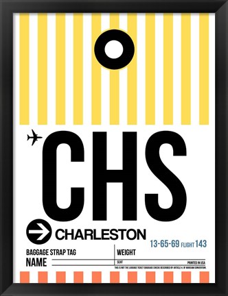 Framed CHS Charleston Luggage Tag II Print