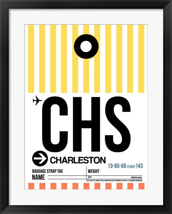 Framed CHS Charleston Luggage Tag II Print