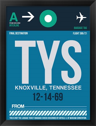 Framed TYS Knoxville Luggage Tag II Print