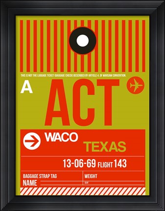 Framed ACT Waco Luggage Tag I Print