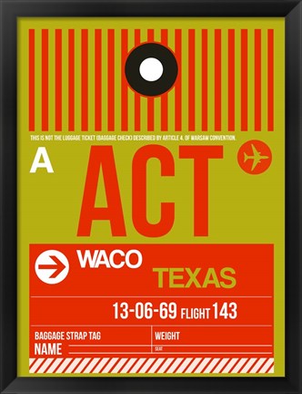 Framed ACT Waco Luggage Tag I Print