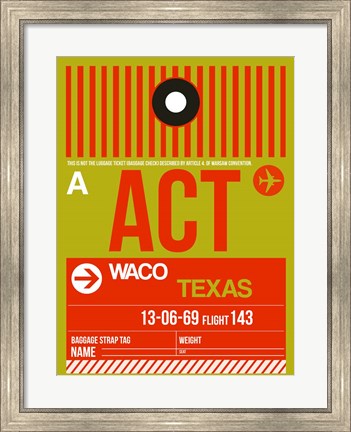 Framed ACT Waco Luggage Tag I Print