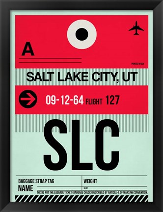 Framed SLC Salt Lake City Luggage Tag I Print