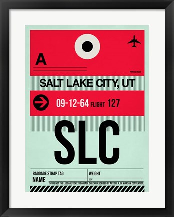 Framed SLC Salt Lake City Luggage Tag I Print