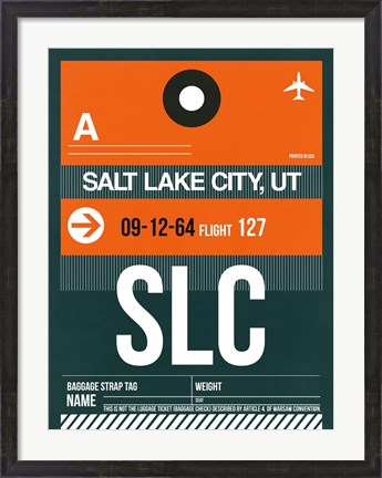 Framed SLC Salt Lake City Luggage Tag II Print
