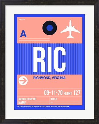 Framed RIC Richmond Luggage Tag II Print