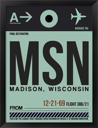 Framed MSN Madison Luggage Tag I Print