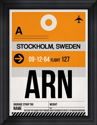 Framed ARN Stockholm Luggage Tag I Print