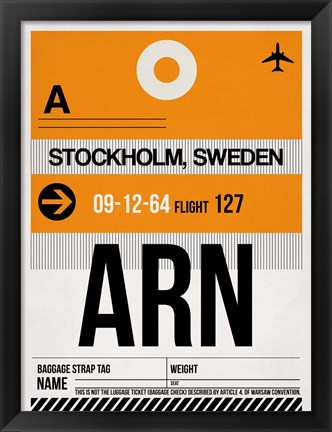 Framed ARN Stockholm Luggage Tag I Print