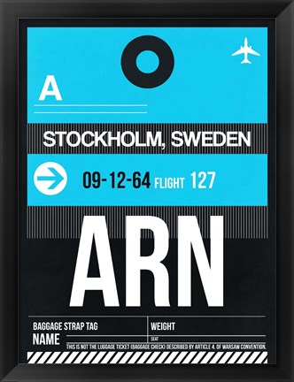 Framed ARN Stockholm Luggage Tag I Print