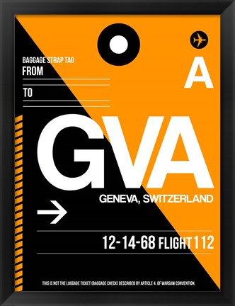 Framed GVA Geneva Luggage Tag II Print