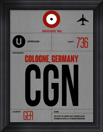 Framed CGN Cologne Luggage Tag I Print