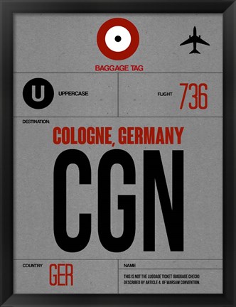 Framed CGN Cologne Luggage Tag I Print