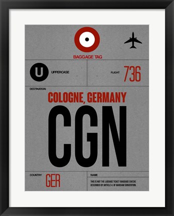 Framed CGN Cologne Luggage Tag I Print