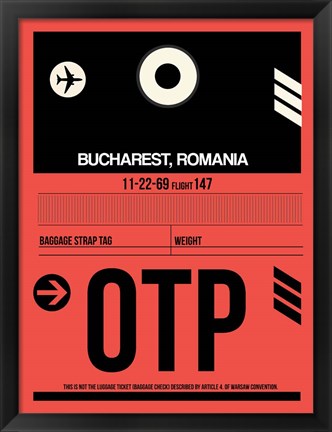 Framed OTP Bucharest Luggage Tag I Print