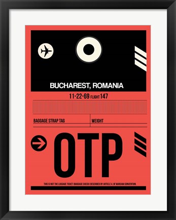 Framed OTP Bucharest Luggage Tag I Print