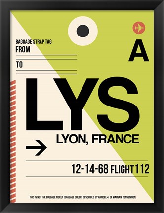 Framed LYS Lyon Luggage Tag I Print