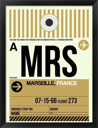 Framed MRS Marseille Luggage Tag I Print